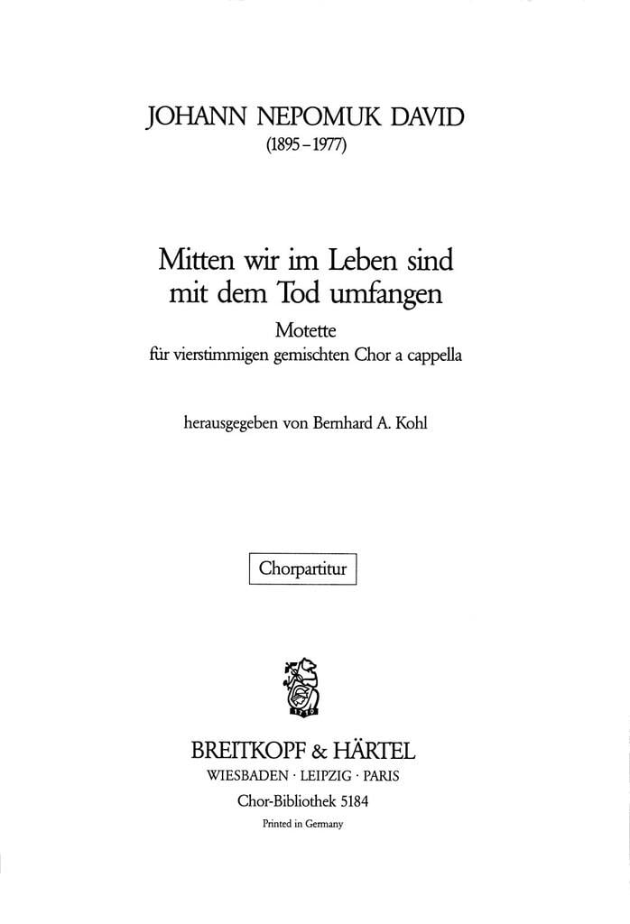 Mitten wir im Leben sind